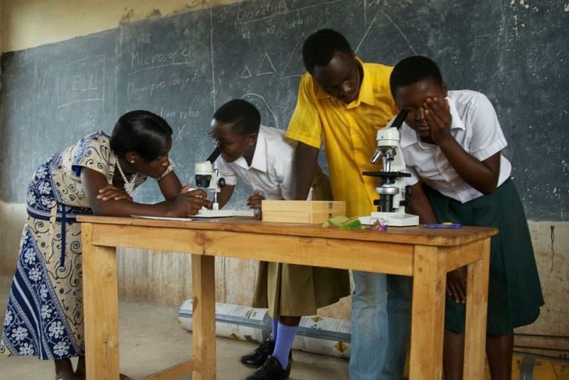 Orphan Africa students at the Mwaji Secondary School which is free for orphans.